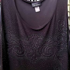 Lane Bryant Black Beaded Tank Top,  Size 18/20